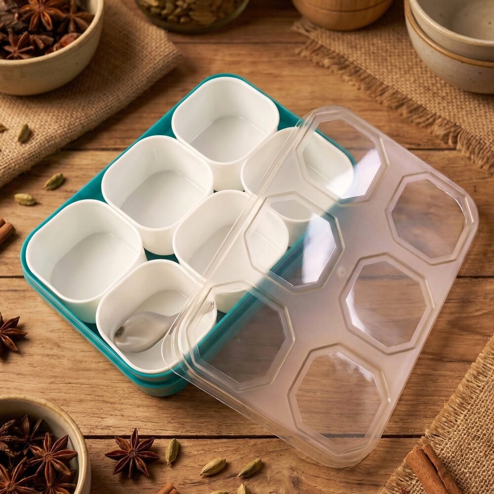 Spice Storage Box – 6 Compartments for Easy Kitchen Organization