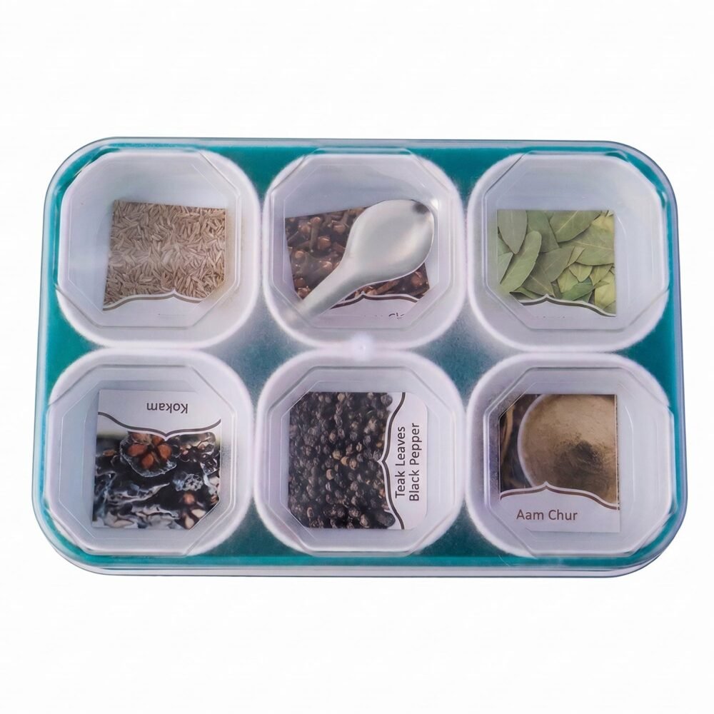 Spice Storage Box – 6 Compartments for Easy Kitchen Organization