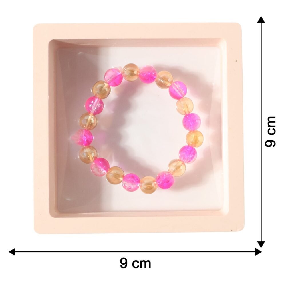 Crystal Beaded Stretch Bracelet – Elegant Dual-Tone Design