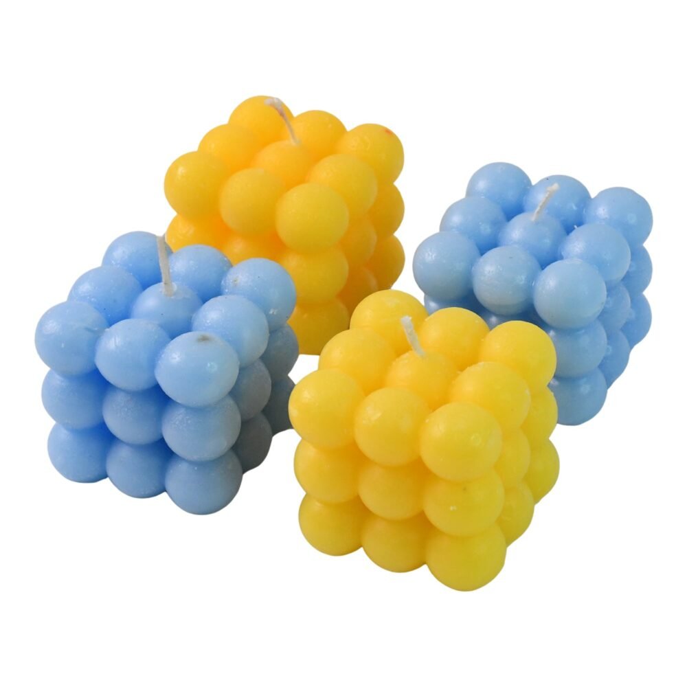 BubbleCandleCube-04.jpg Cube Candles – Colorful Decorative Wax Set of 4