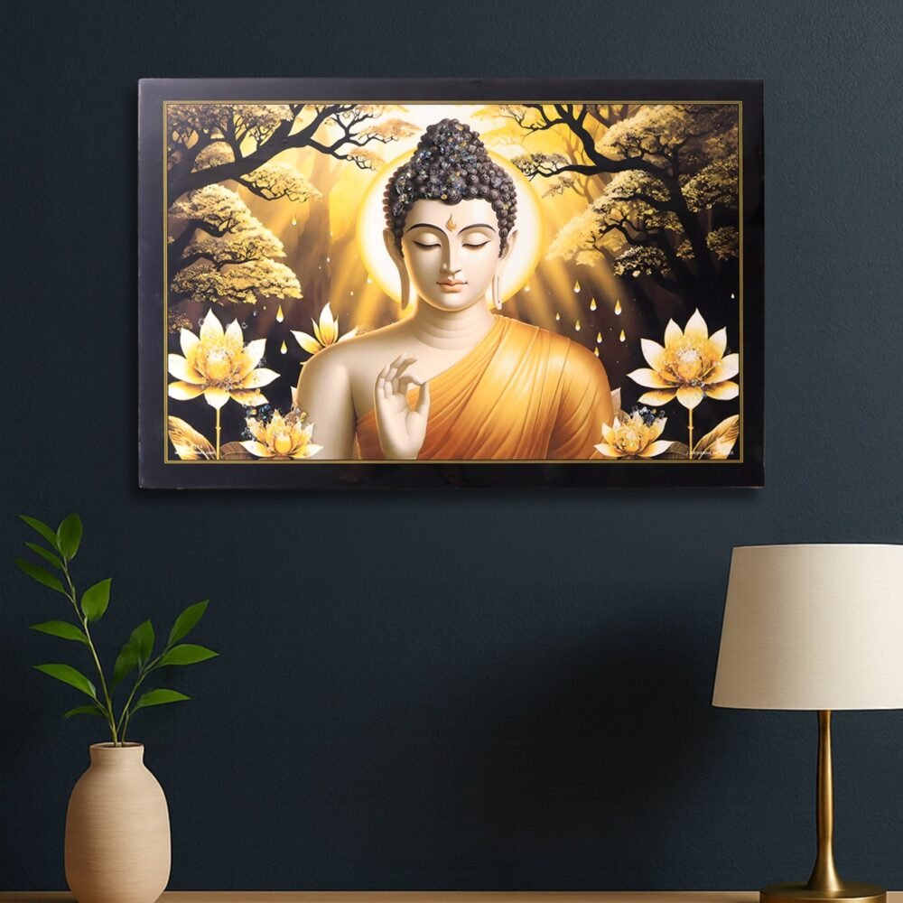 Buddha-01.jpg Lord Buddha Wall Painting – Spiritual Decor with Wooden Frame