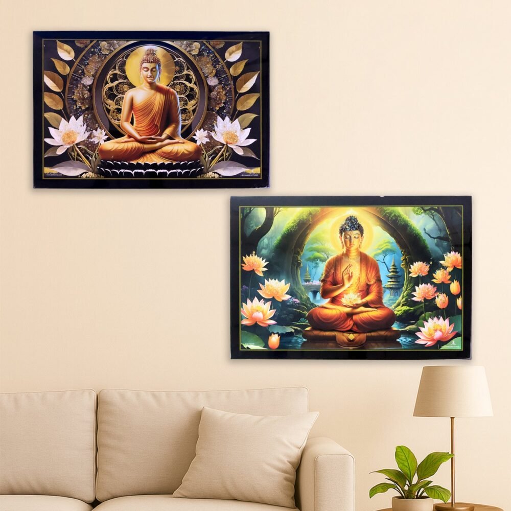 Buddha-02.jpg Lord Buddha Wall Painting – Spiritual Decor with Wooden Frame