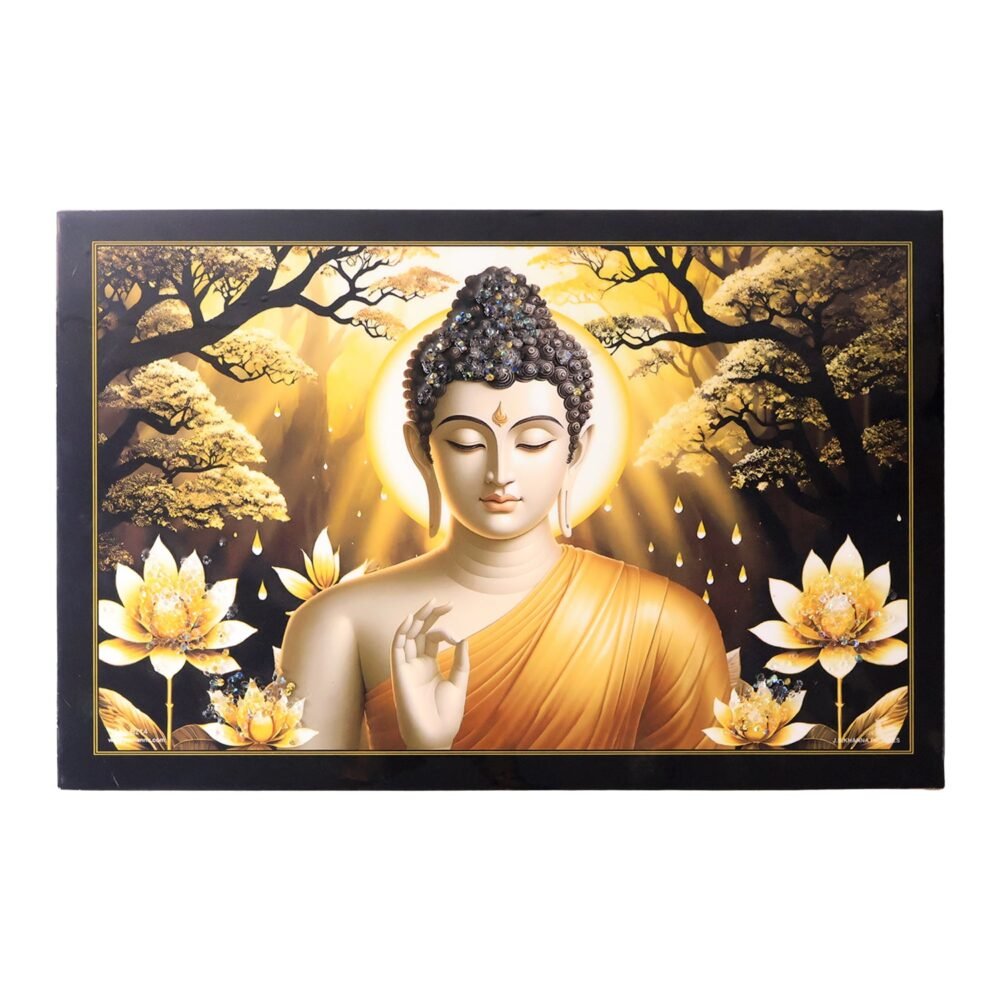 Buddha-05.jpg Lord Buddha Wall Painting – Spiritual Decor with Wooden Frame