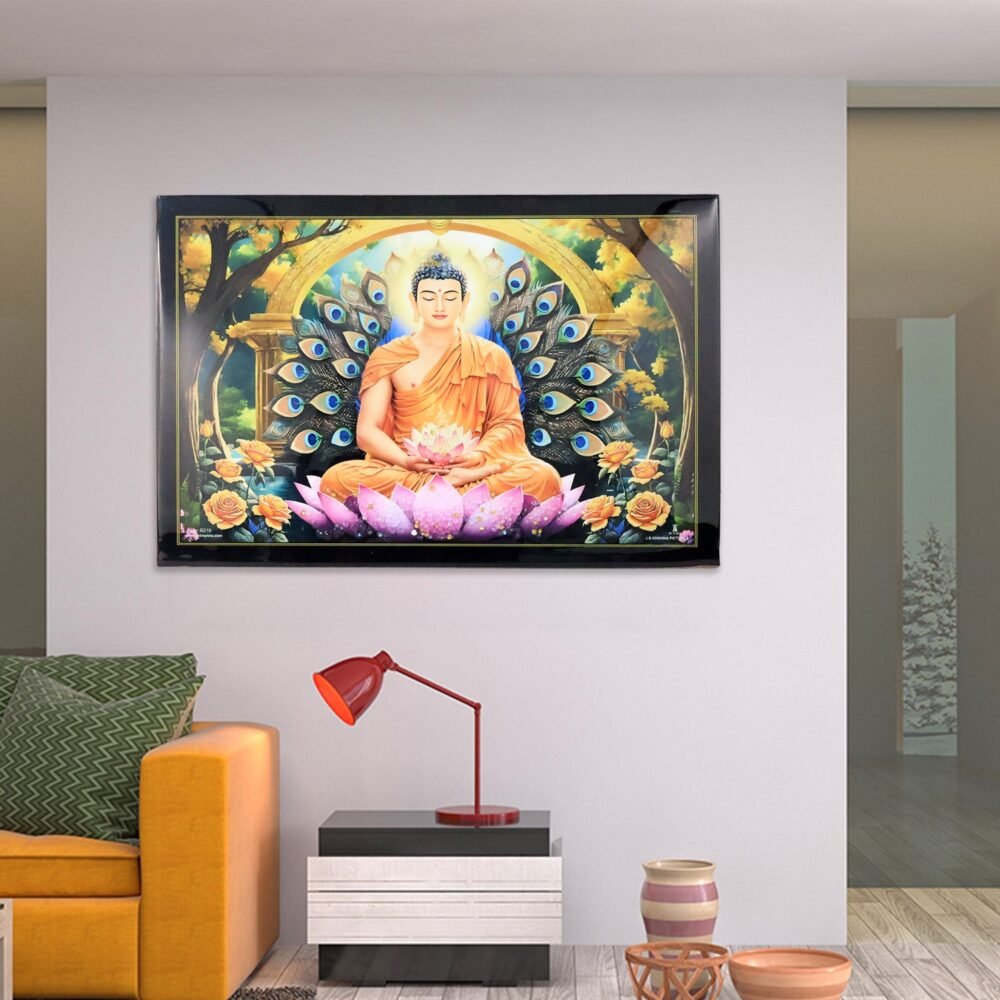 Buddha-06.jpg Lord Buddha Wall Painting – Spiritual Decor with Wooden Frame