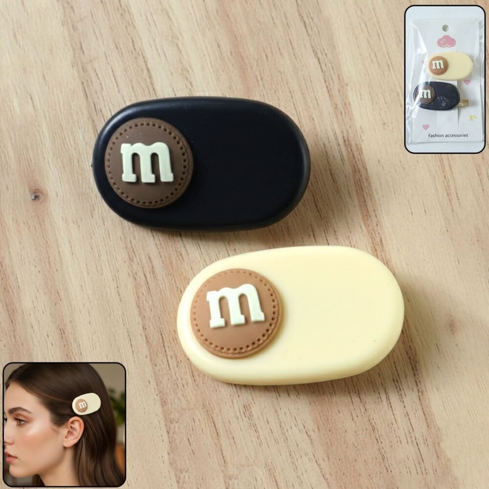 Alphabet Letter Hair Clips – Lightweight Decorative Set of 2