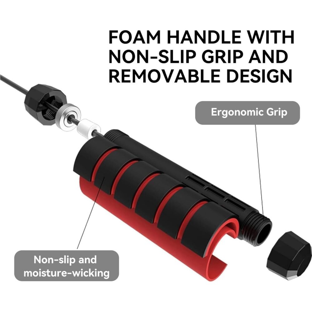 CLS-826-RED-05.jpg High-Speed Skipping Rope – Comfortable Foam Handles, 3 Meter