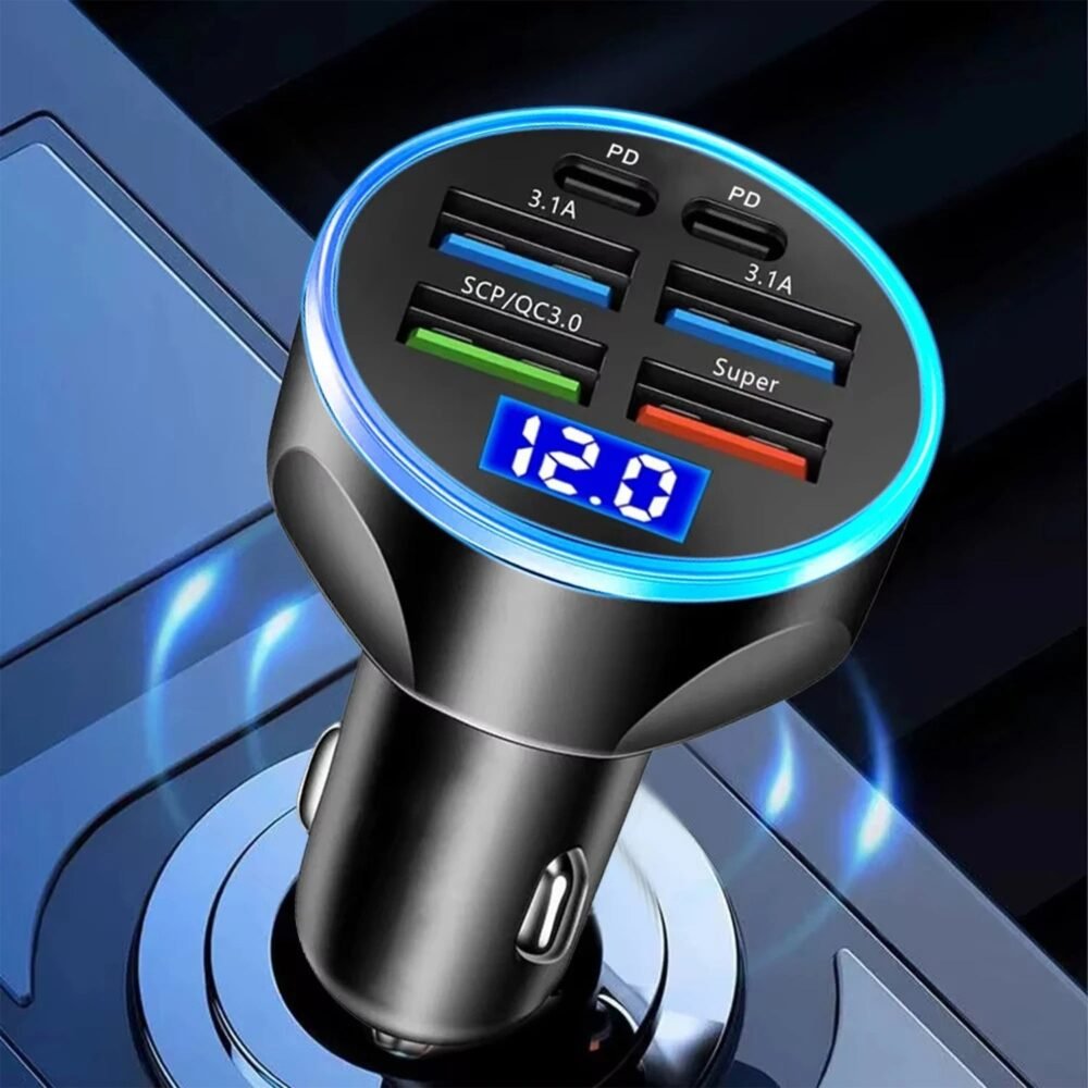 CarCharger-03.jpg Multi-Port Car Charger – Fast 4 USB Ports for 12V/24V Vehicles
