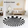 3D Optical Illusion Round Rug – Anti-Skid 60 cm Floor Mat