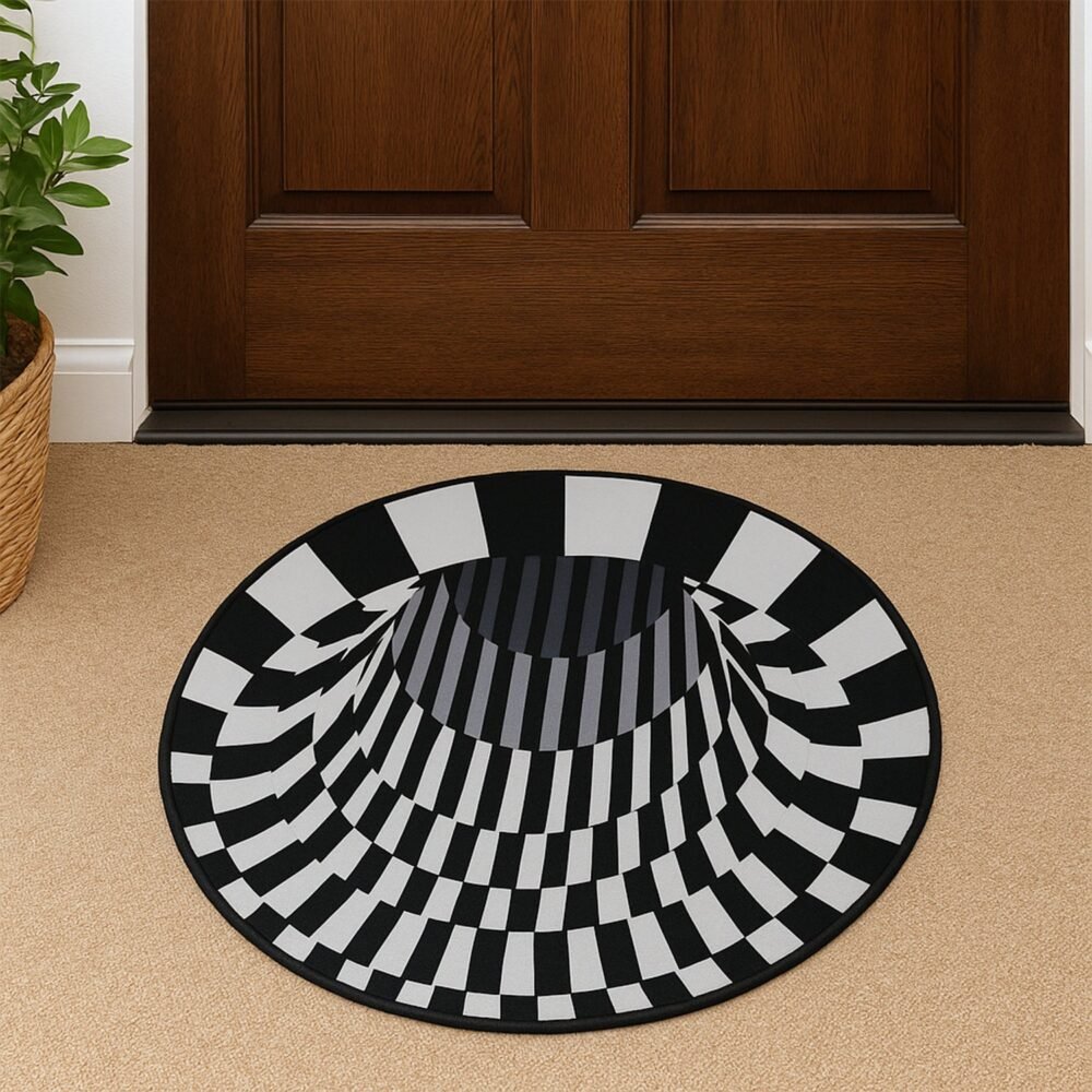 3D Optical Illusion Round Rug – Anti-Skid 60 cm Floor Mat