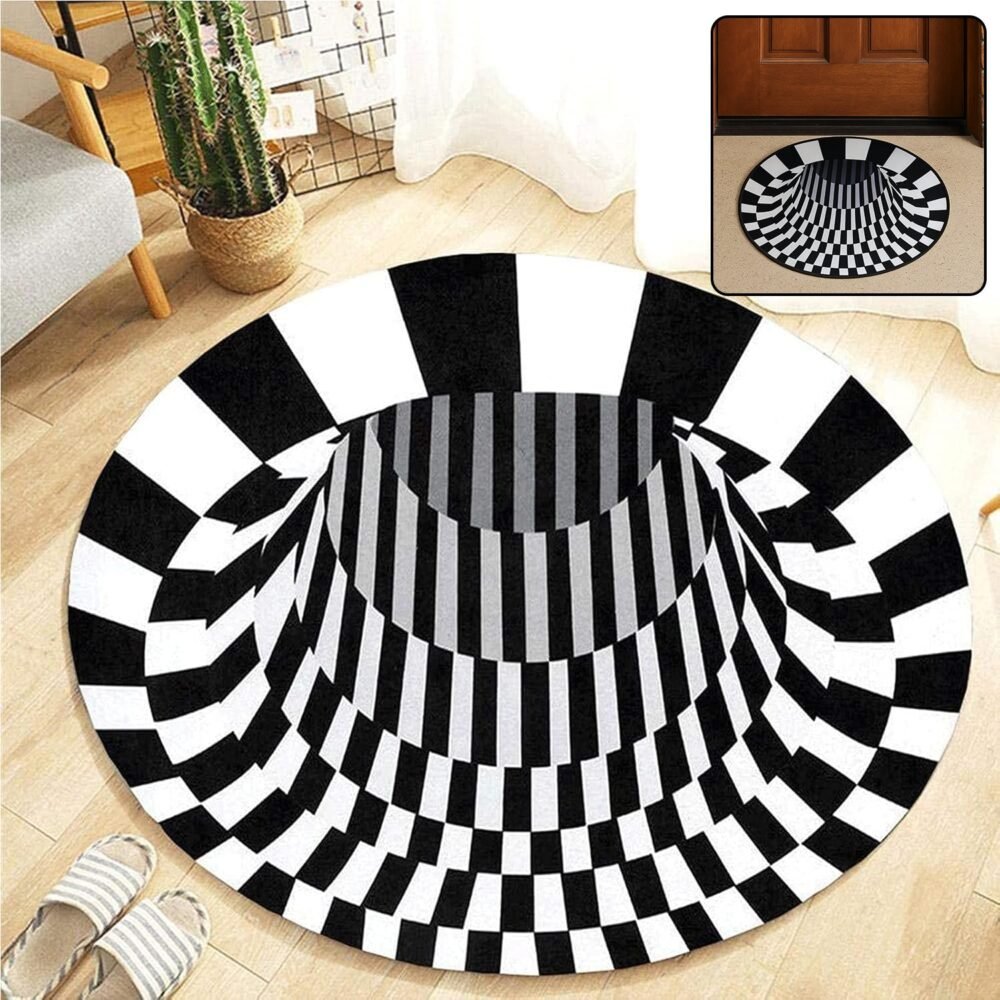 3D Optical Illusion Round Rug – Anti-Skid 60 cm Floor Mat