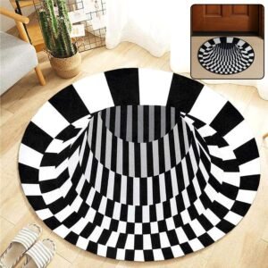 3D Optical Illusion Round Rug – Anti-Skid 60 cm Floor Mat