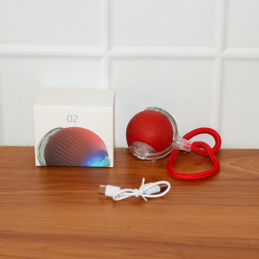 Interactive Cat Toy Ball – LED Light & Detachable Tail