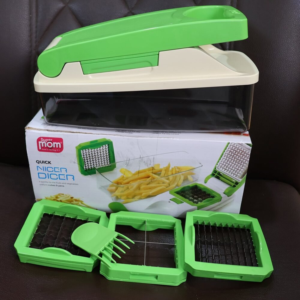 Vegetable Chopper – Quick Nicer Dicer with 4 Stainless Blades