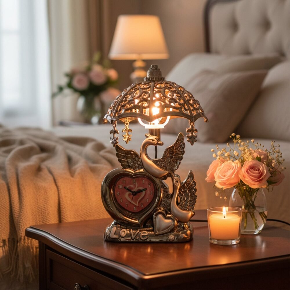 Swan Couple Decorative Table Lamp – Romantic Ambient Lighting