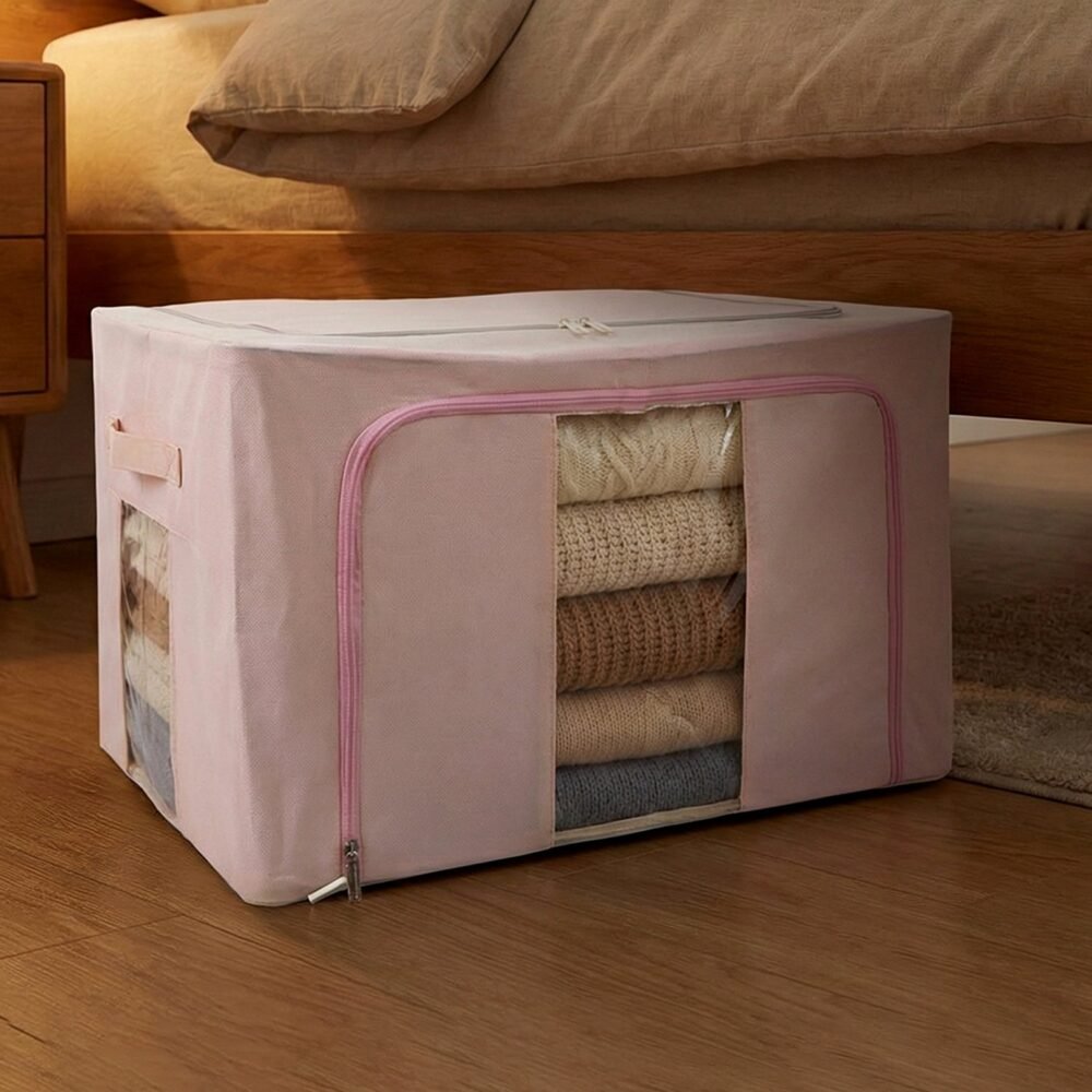 Cloth-storage-box-02.jpg Foldable Fabric Clothes Storage Organizer Box - Space-Saving Design