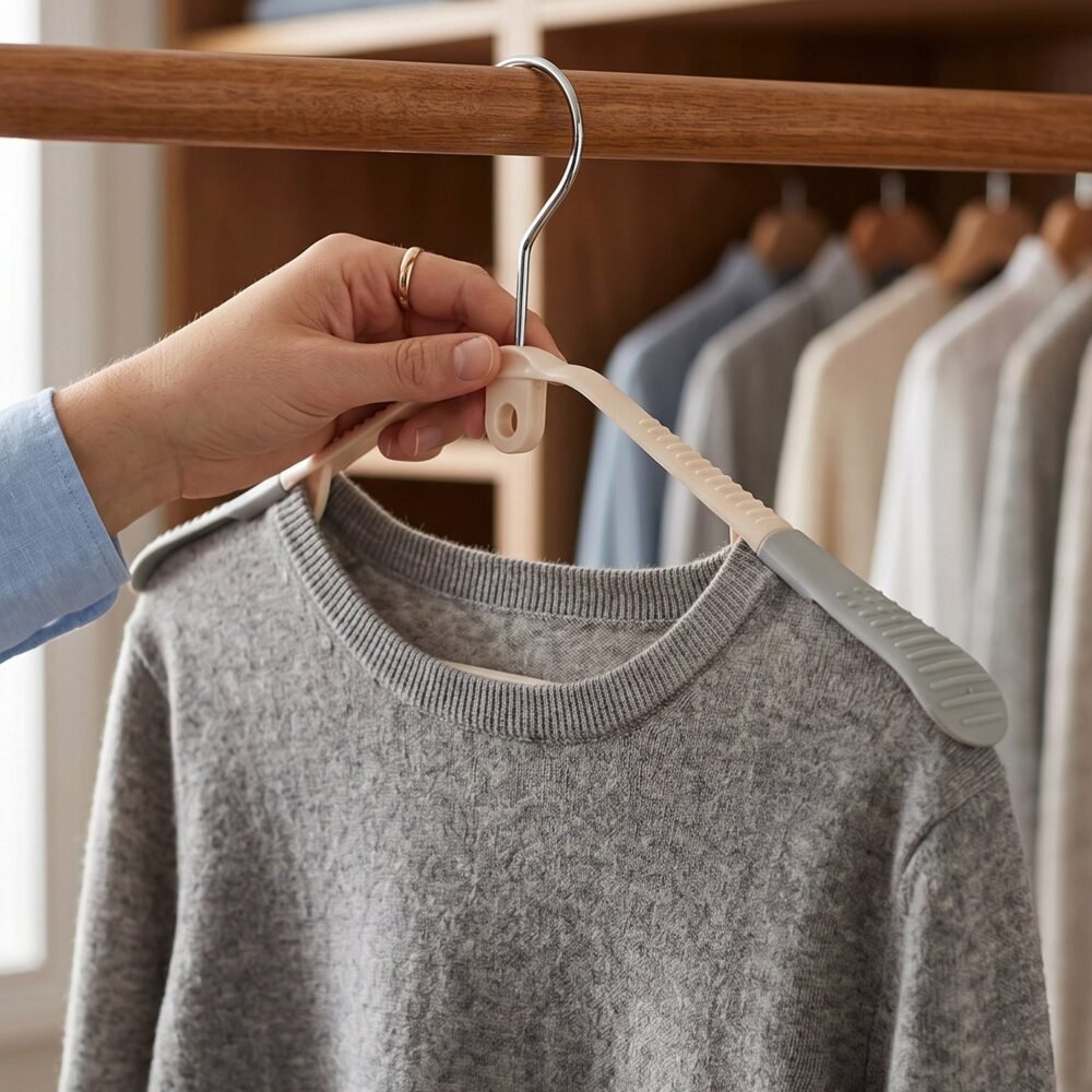Plastic Clothes Hangers Set – Space-Saving & Non-Slip Design