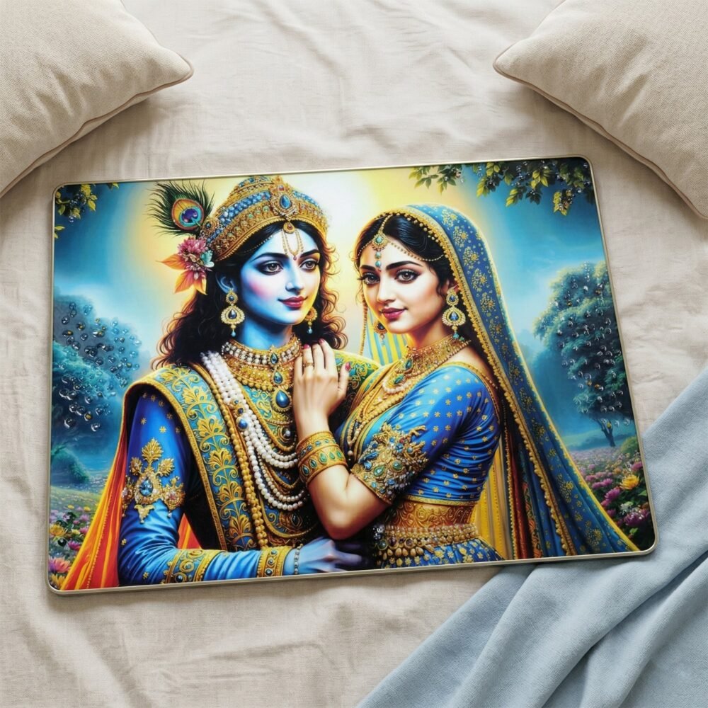 ColofulRadhaKrishna05-05.jpg Radha Krishna Wall Frame – Elegant Divine Home Decor