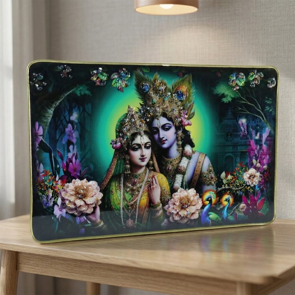 Radha Krishna Wall Frame – Elegant Spiritual Decor for Home