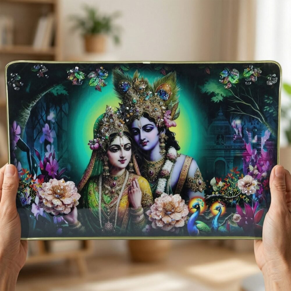 Radha Krishna Wall Frame – Elegant Spiritual Decor for Home