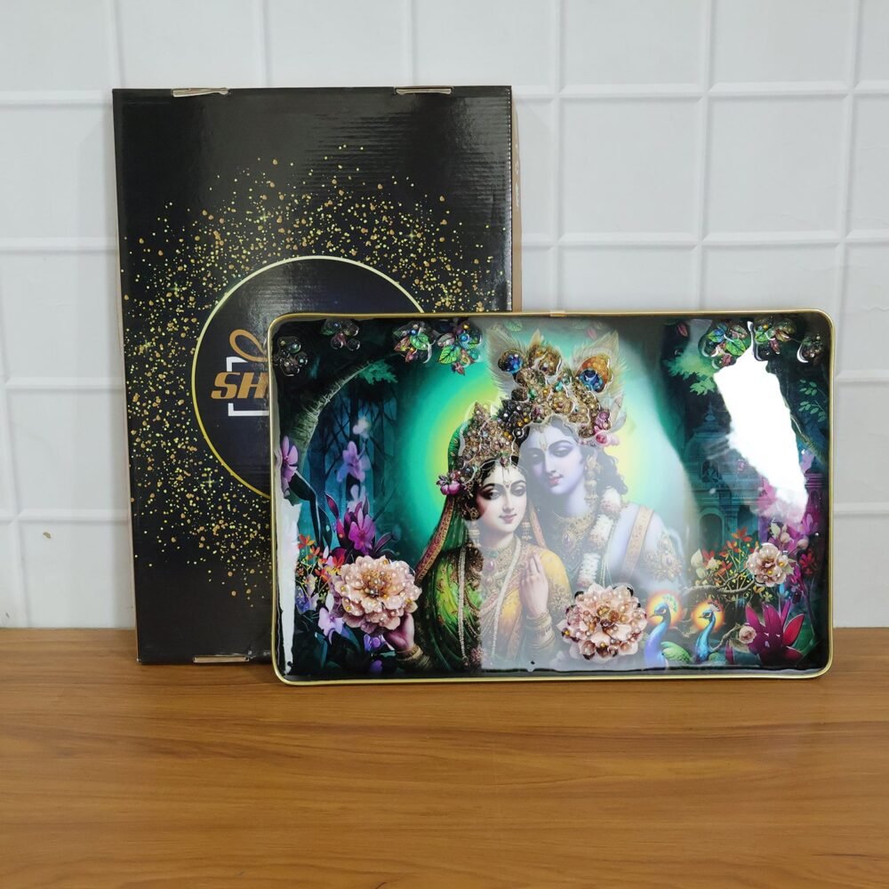 Radha Krishna Wall Frame – Elegant Spiritual Decor for Home