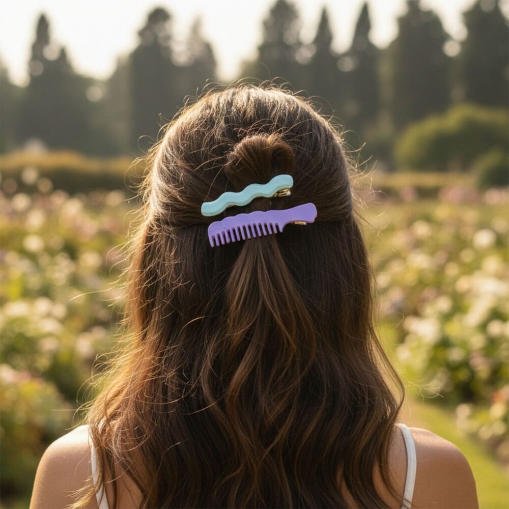 Comb-Shaped Hair Clips Set – Strong Grip Stylish Hair Pins (4 Pc)