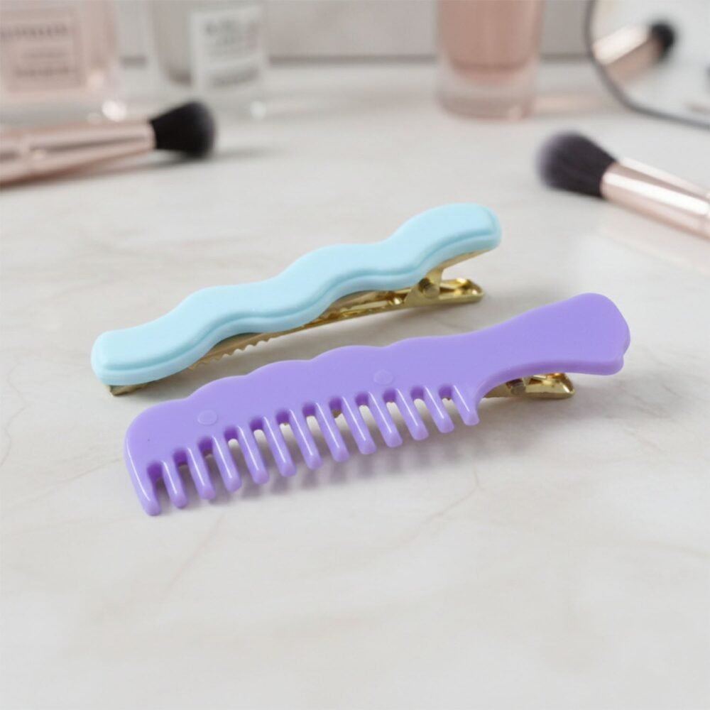 Comb-Shaped Hair Clips Set – Strong Grip Stylish Hair Pins (4 Pc)