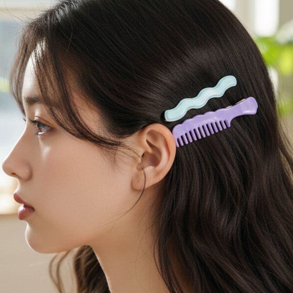 Comb-Shaped Hair Clips Set – Strong Grip Stylish Hair Pins (4 Pc)