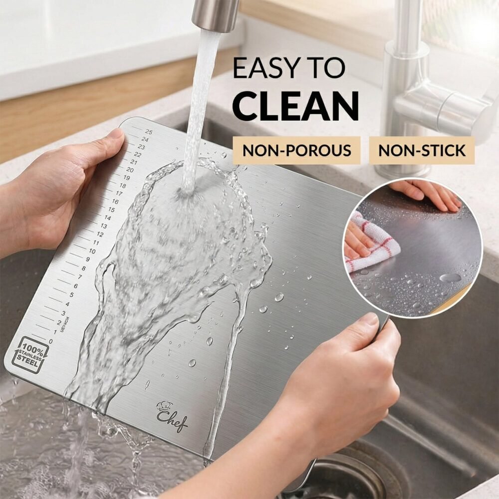 Stainless Steel Chopping Board – Hygienic & Durable for Kitchen