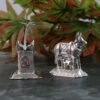 Cow-And-Tulsi-11.jpg Kamdhenu Cow & Tulsi Plant Silver-Plated Pair – Divine Pooja Décor