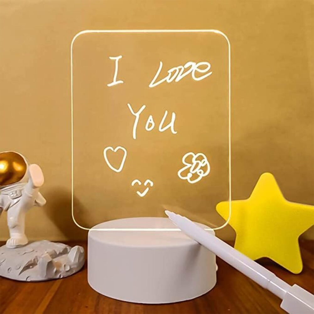 LED Acrylic Message Board Night Lamp – USB Powered Decorative Light