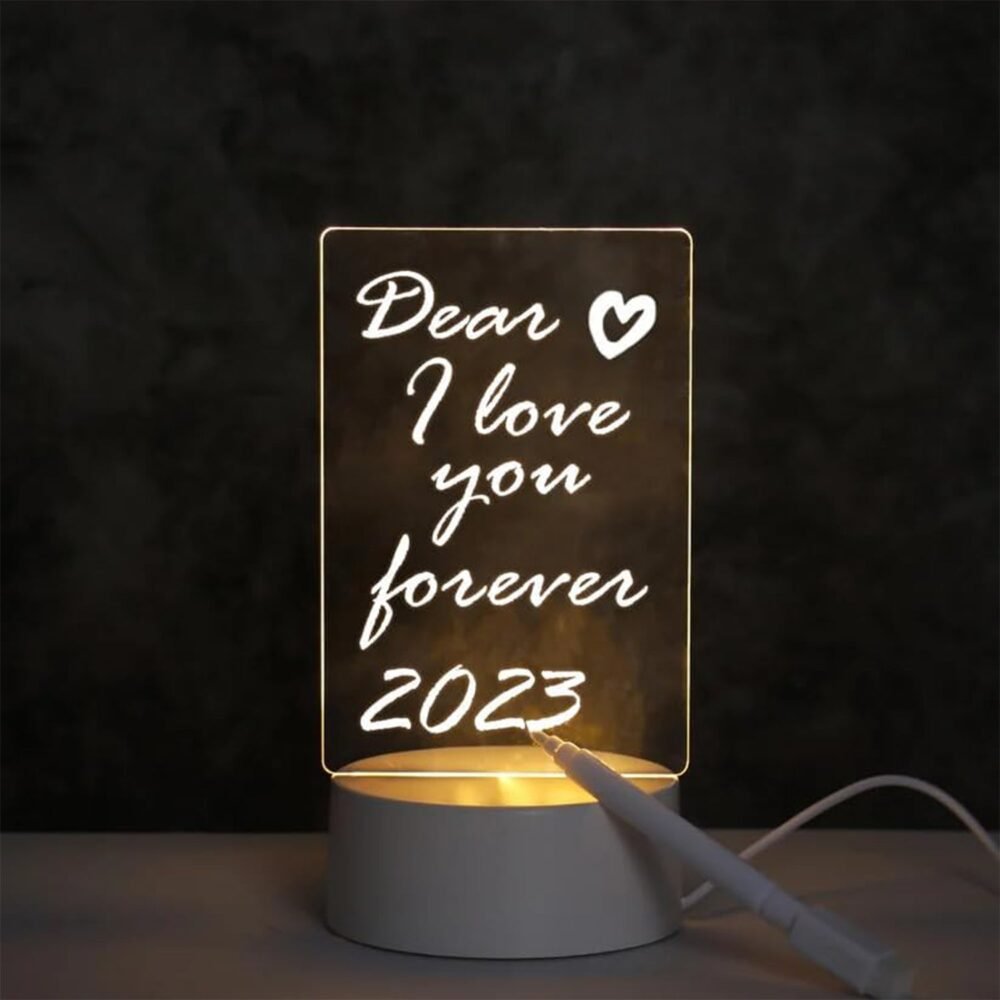 LED Acrylic Message Board Night Lamp – USB Powered Decorative Light