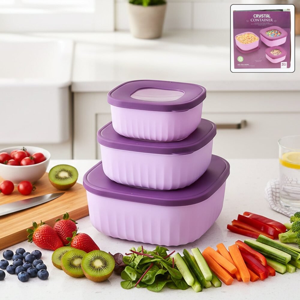 Crystal-container-01.jpg Food Storage Container Set – Leak-Resistant, Stackable 3-Piece