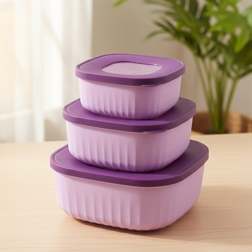 Crystal-container-05.jpg Food Storage Container Set – Leak-Resistant, Stackable 3-Piece