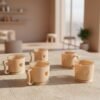 Mini Tea Coffee Mug Set – Elegant Heart Design, 100ML (6 Pieces)