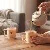 Mini Tea Coffee Mug Set – Elegant Heart Design, 100ML (6 Pieces)
