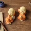Mini Monk Buddha Idol Set – Serene & Joyful Home Decor