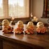 Mini Monk Buddha Idol Set – Serene & Joyful Home Decor