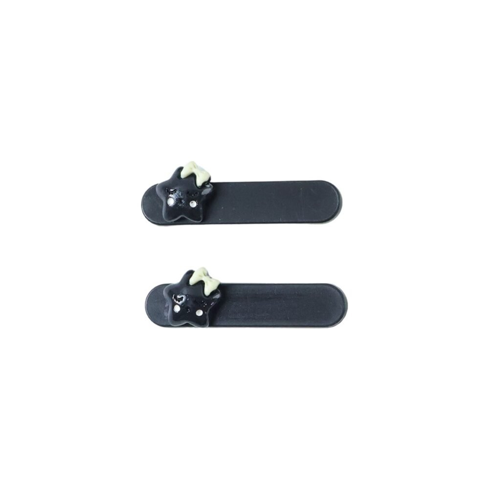 CuteBlackStarRibbon-04.jpg Cute Cat Hair Clips – Premium Matte Finish Set of 4