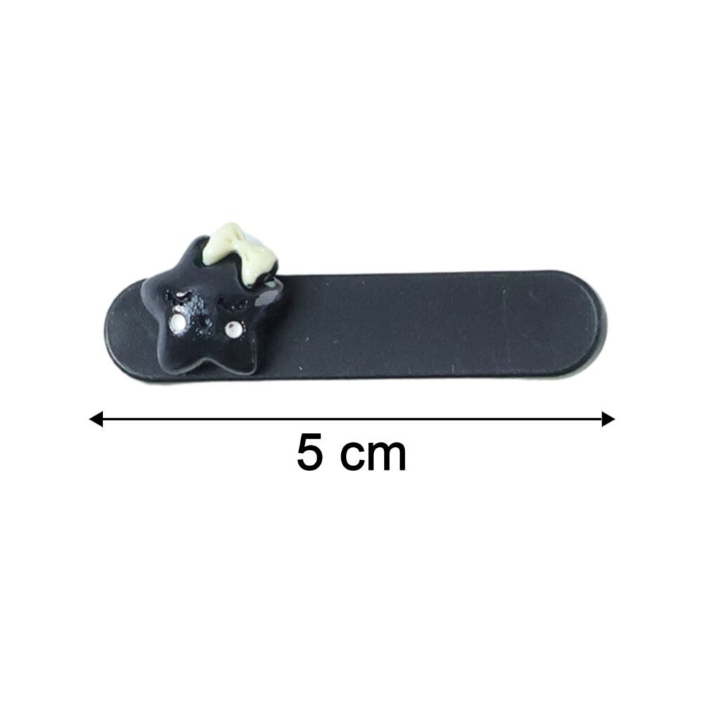 CuteBlackStarRibbon-size.jpg Cute Cat Hair Clips – Premium Matte Finish Set of 4