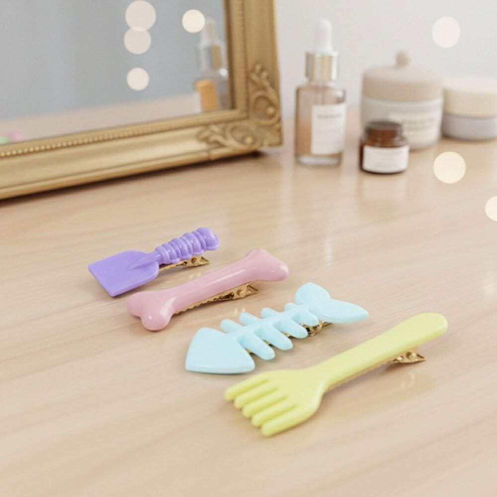 CuteHiarClip01-02.jpg Food Shape Hair Clip Set – Cute 4-Piece Stylish Accessories