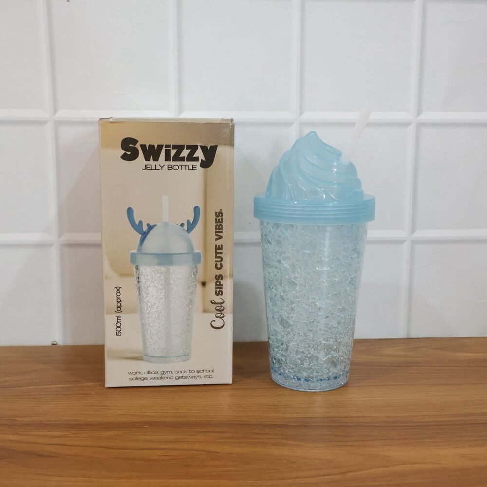Ice Cream Swirl Sipper Bottle – Stylish 500ML Reusable Tumbler