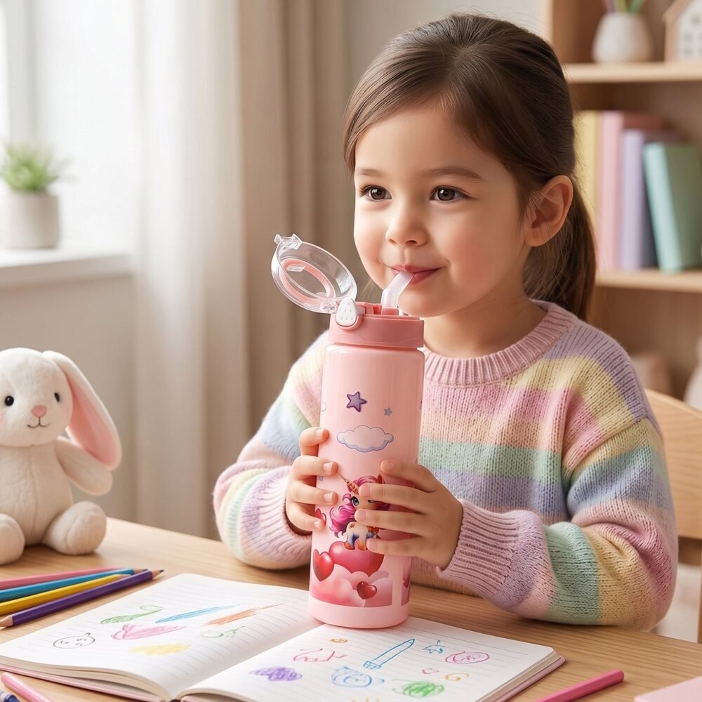 Cutekidswaterbottle-05.jpg Kids Water Bottle – Fun Design with Flip Straw Lid for Easy Drinking