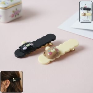 Cute Teddy Hair Clips – Adorable 2-Piece Hairpin Set