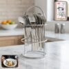 Stainless Steel Cutlery Set – 16-Piece with Elegant Stand