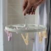 DSC_0380_3.jpg Clothespin Rack Laundry Drying Rack with 8 Clips – Compact & Windproof