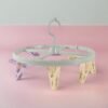 DSC_0381_3.jpg Clothespin Rack Laundry Drying Rack with 8 Clips – Compact & Windproof