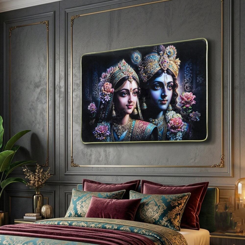 Radha Krishna Wall Painting – Divine Art for Home & Temple