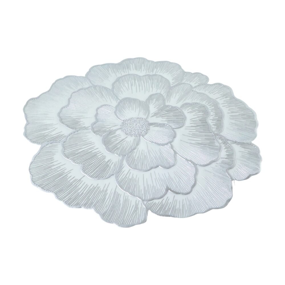 Round Floral PVC Table Mat – Waterproof & Heat Resistant for Dining
