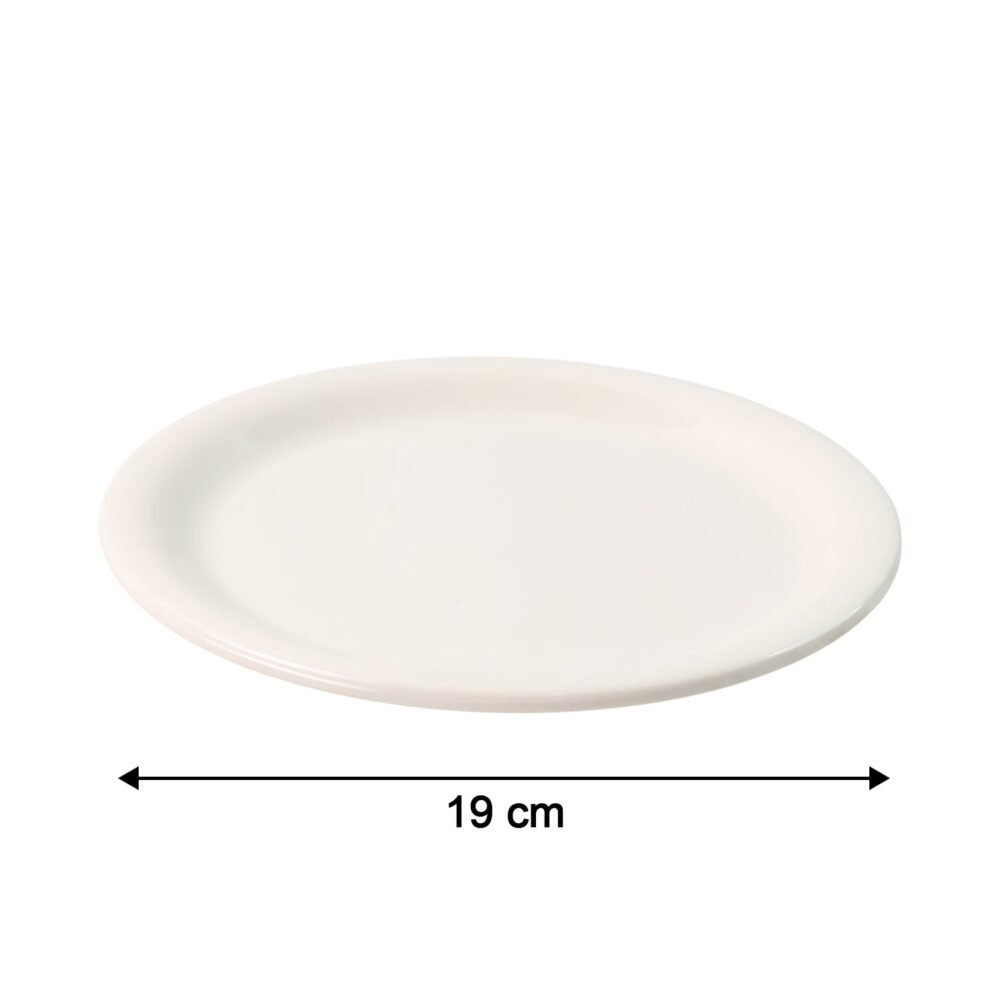 DinnerPlate-size.jpg Plastic Round Dinner Plate – 19 cm Durable & Lightweight