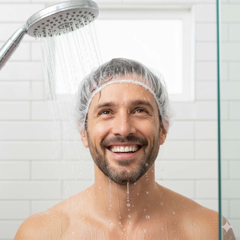 DisposableShowerCaps-02.jpg Men's Disposable Shower Caps – Waterproof Hair Protection Pack of 5